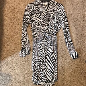 Stylish Black and White Zebra Print Dress